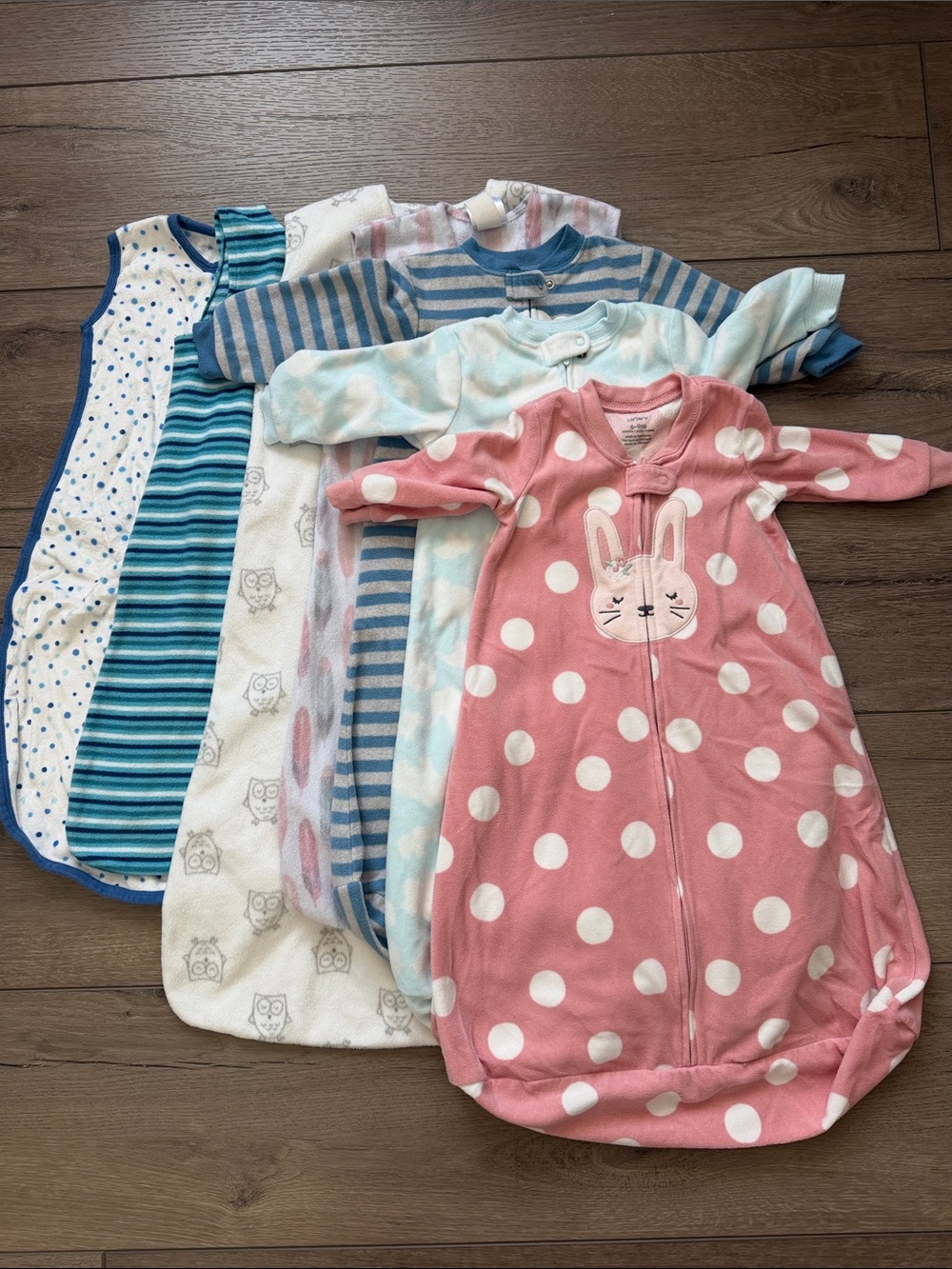 Bundle of 7 Fleece Sleep Sacks - Various Sizes